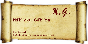 Márky Géza névjegykártya