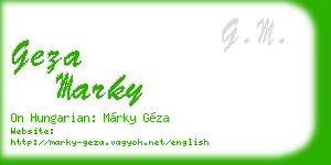 geza marky business card